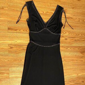 rampage women's juniors ladies black w/white polka dots formal dress cocktail/pa